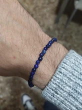 Pulsera elástica de 4mm con cuentas de lapislázuli de piedra Natural, brazalete con cuentas redondas de ojo de Tigre, joyería para hombres y mujeres