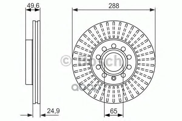 Диск Тормозной Audi A3 04/Vw Caddy 04/G5/Touran 03 Передний Вент. Bosch арт. 0986479939