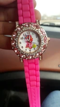UTHAI-Reloj de pulsera CQ19 para niños, relojes de cuarzo para niñas, caballo de la bestia de dibujos animados, regalo de correa de silicona, rojo rosa