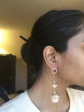 Drop-Earrings Flower-Petal Arcylic Trendy Jewelry Irregular Korean White Cute Women 