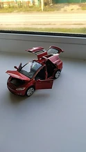 1:32 modelo Tesla X coche en miniatura de aleación con tirar juguete electrónico con simulación de luces y música modelo juguetes para niños de regalo