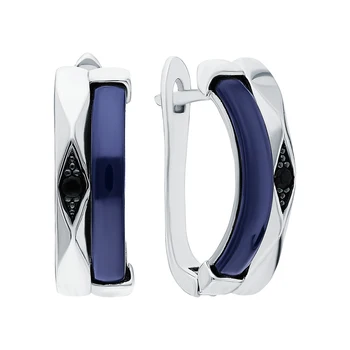 

Silver earrings with nanocrystal and ceramic sunlight sample 925