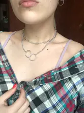 IPARAM-cadena gruesa con cierre de palanca para mujer, collares de oro con círculo entrelazado mixto, Gargantilla minimalista, joyería