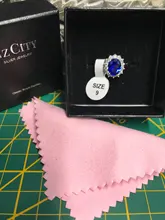 CZCITY-anillo de compromiso de Plata de Ley 925 con gema de rubí y zafiro, para mujeres