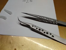 Pinzas electrónicas industriales antiestáticas ESD, Punta rectas y curvadas, pinzas de acero inoxidable de precisión, herramienta manual de reparación para teléfono SMD