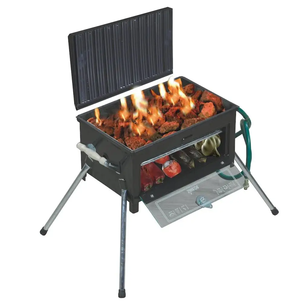 Tappetino Portatile A Gas Propano Pietre Laviche Griglia Senza Fumo Barbecue Barbecue Con Forno Per Picnic All'Aperto Campeggio Yachting Pesca Patio