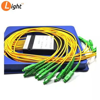 

1-5PCS PLC optical splitter SC APC 1x16 PLC Fiber optical splitter single mode 1x16 ABS Box Cassette Card