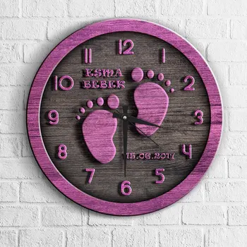 

Personalized Initial Steps Wood Wall Clock-1