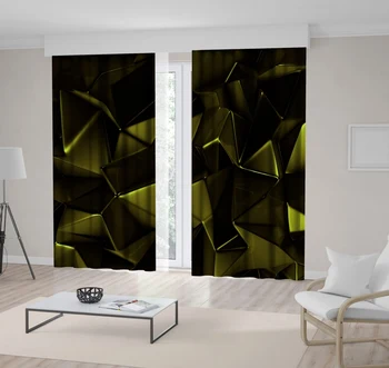

Curtain Crystal Background with Triangles Luxury Theme Stylish Modern Art Illustration Green Black