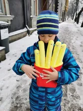 Muy bonita smile-almohada realista para patatas fritas, juguetes de peluche, muñecas interesantes, regalo de cumpleaños