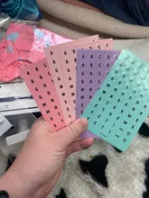 Pegatinas de letras de números DIY de colores, pegatinas autoadhesivas para ropa pequeña, etiquetas adhesivas para escuela y oficina, 16 hojas