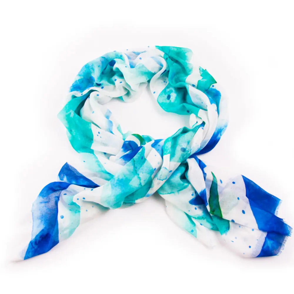 

Biggdesign AnemosS Wave Shawl, Cotton Fabric, Ethnic Pattern, 90x170 cm, Blue Color