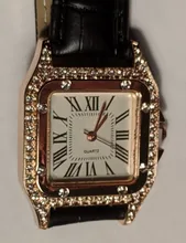 Reloj de pulsera con esfera cuadrada estrellada de diamante para mujer, conjunto de cronógrafos de pulsera, de cuero, de cuarzo, femenino