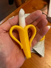 Cepillos dentales de entrenamiento de silicona para bebé, sin BPA, forma de plátano, mordedor seguro, juguetes para morder, anillo de dentición, regalo para mordedor de bebé