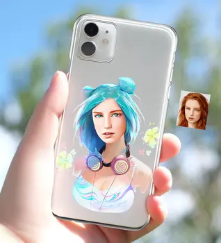 

Personalized Women 'S Abstract Caricature of iPhone 11 Thin Transparent Silicone Phone Kapağı-23