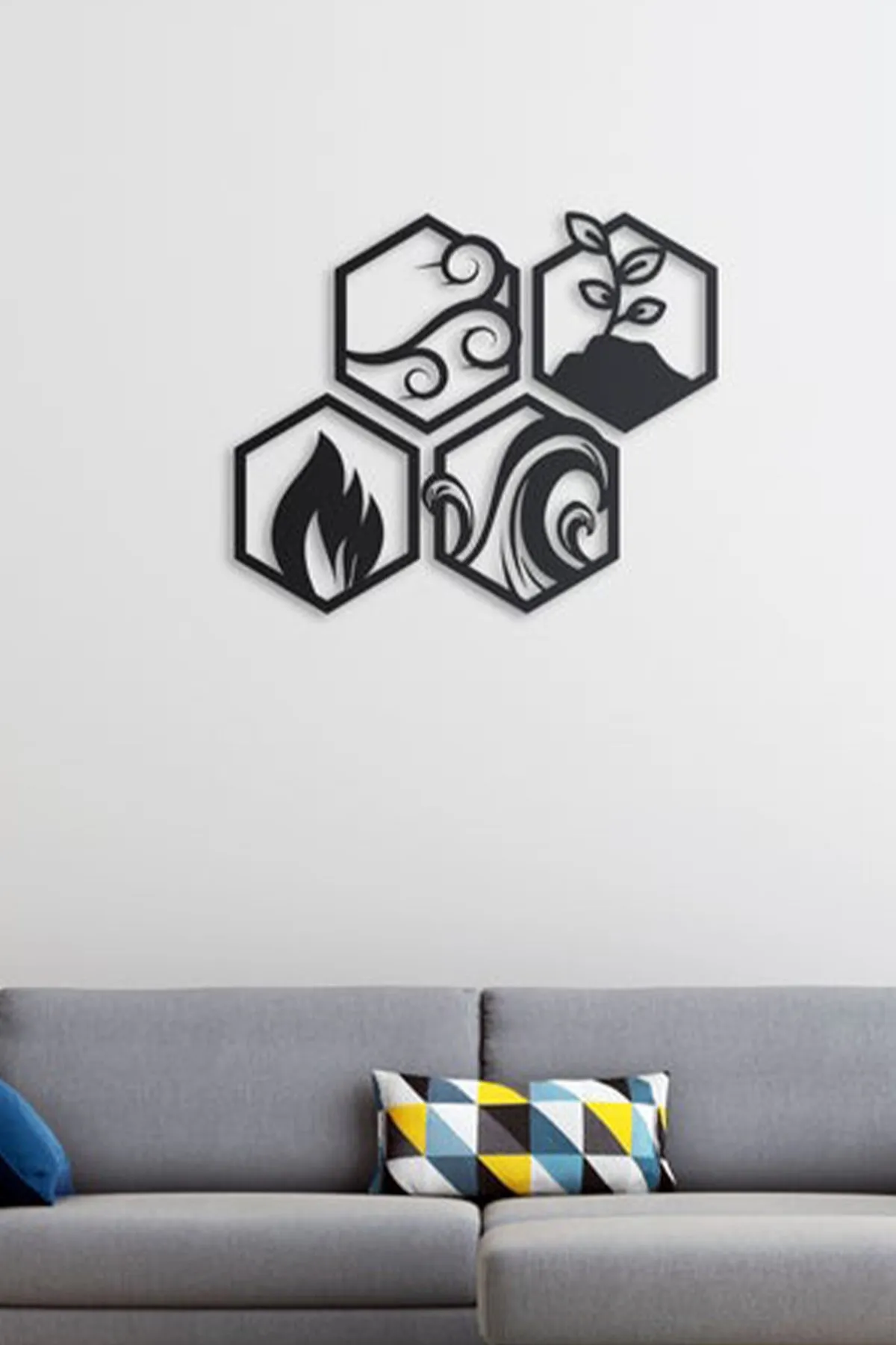 

Wood Wall Art Decor four elements Black Color Modern Nature Desert Home Office New 3D Creative Stylish Living Room Bedroom new