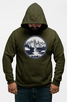 

Angemiel Wear Mountain And Lake Green Men 'S Hooded Sweatshirt