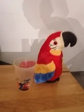 Peluche de loro parlante de 26cm, muñeco de peluche eléctrico con alas que se repiten, guacamayo de juguete chico