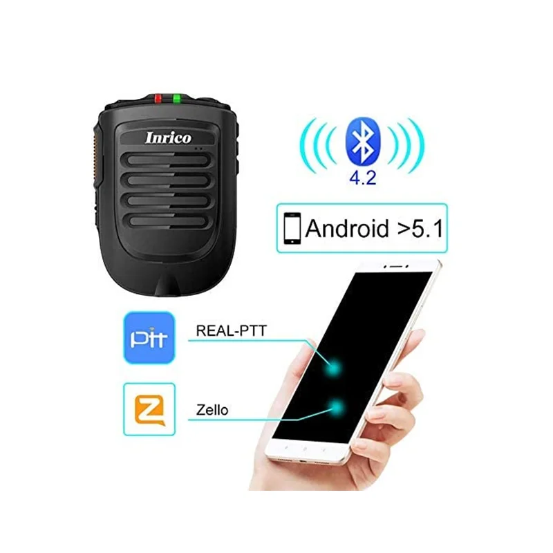 Zello Microfone sem Fio Mini Alto-falantes Ptt Walkie Talkie Android Microfones Portáteis Alto-falante Bluetooth Inlina-b01