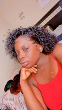 Rizado Bob peluca del pelo humano del frente del cordón pelucas con minimechones brasileño Remy pelo humano Pelo Corto Pre arrancado peluca para las mujeres negras de la onda profunda de la peluca