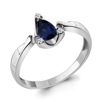 

Ring AQUAMARINE with nanosapfirom, cubic zirconia, silver 925