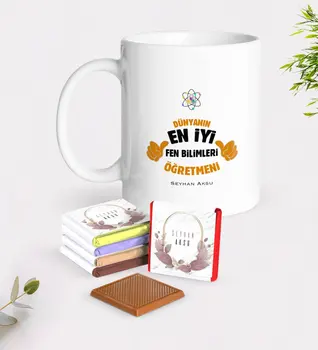 

Personalized Science Teacher White Mug and Chocolate Gift Seti-1
