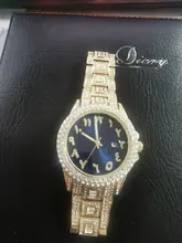 MISSFOX los hombres reloj de pulsera de diamantes más vendidos azul reloj impermeable de la marca de lujo de oro 18k Calendario de acero reloj Masculino