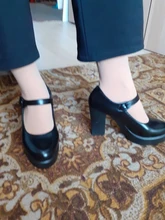 Zapatos de tacón alto cuadrados para mujer, plataforma con hebilla en la boca, zapatos de punta redonda, para primavera y verano