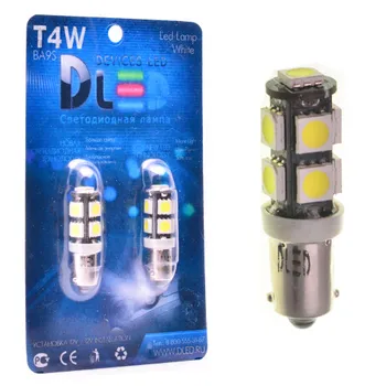 

1pcs LED Car Lamp T4W - 9 SMD 5050 Black