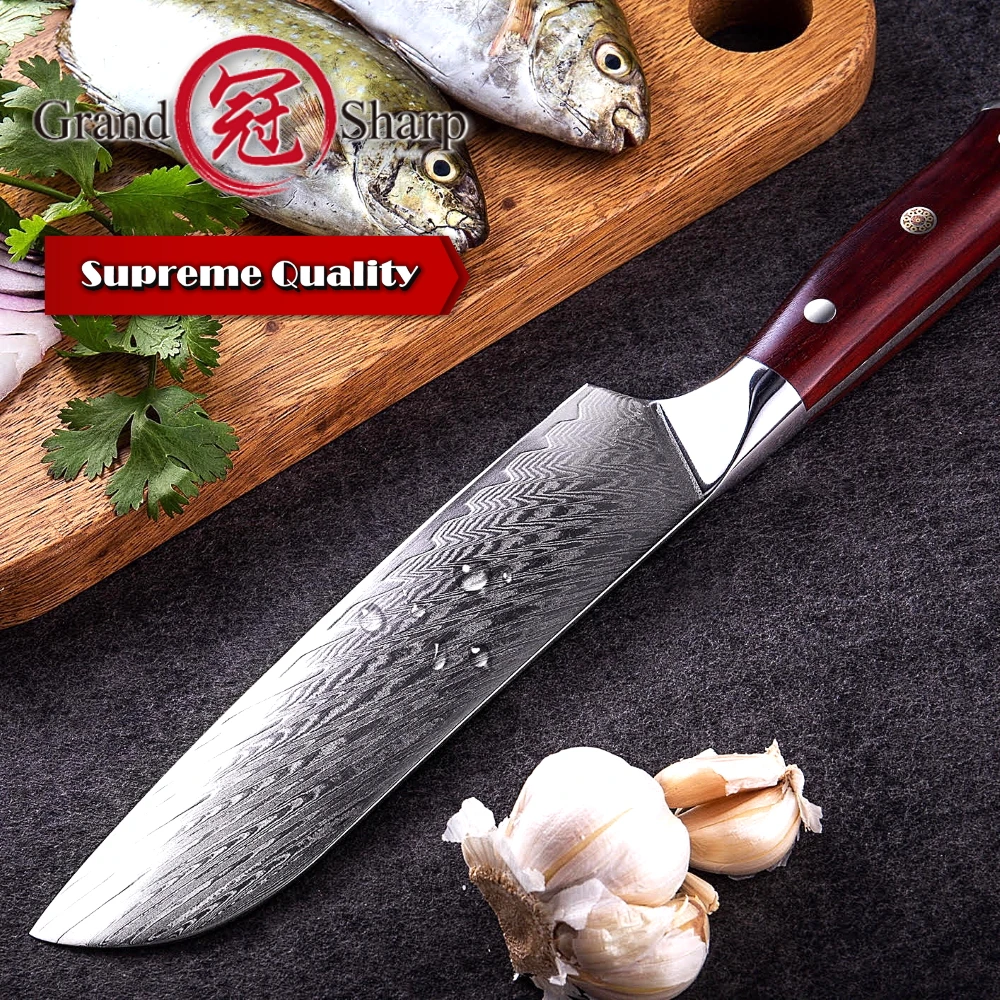 Японский нож Santoku 6,9 дюймов, японский дамасский vg10 стальной кухонный нож шеф-повара, инструменты для домашнего приготовления рыбы, мяса, инструмент для резки