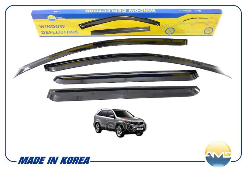 Комплект Дефлекторов Окон Black, 4шт.Kia Sorento 09 Amd Amddk193 AMD арт. AMDDK193