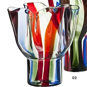

Venini Kukinto 548/00 Nero/Rosso/Verde Mela/Zaffiro/Cristallo diam. Cm 46, H cm 40