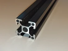 Extrusiones de aluminio con ranura en T, marco de perfiles de aluminio para máquina de grabado láser CNC, negro, 100-1200mm, 2020