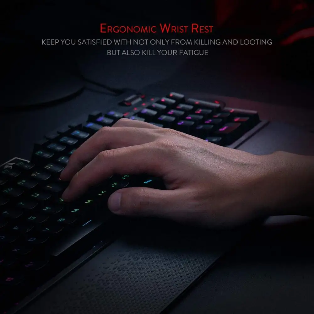 Redragon K586 Brahma RGB Mechanical Gaming Keyboard with 10 Extra On-Board Macro Keys Dedicated Med