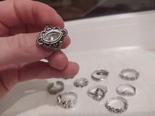 IPARAM-Conjunto de anillos de unión para mujer, de cristal geométrico, dorado, Vintage, bohemio, luna y estrella, diseño de personalidad, conjunto de anillos, regalo de joyas de fiesta