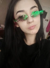 De lujo de ojo de gato gafas de sol de las mujeres Vintage de diseñador de marca sin montura fuego gafas de sol de moda lente espejo estrecha gafas UV400