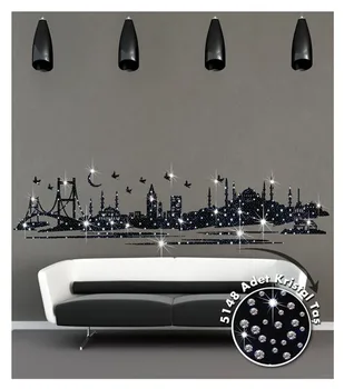 

İstanbul Kadife Duvar Sticker 5148 Adet Kristal Taşlı