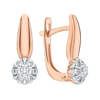 

Gold earrings with diamonds sunlight sample 585