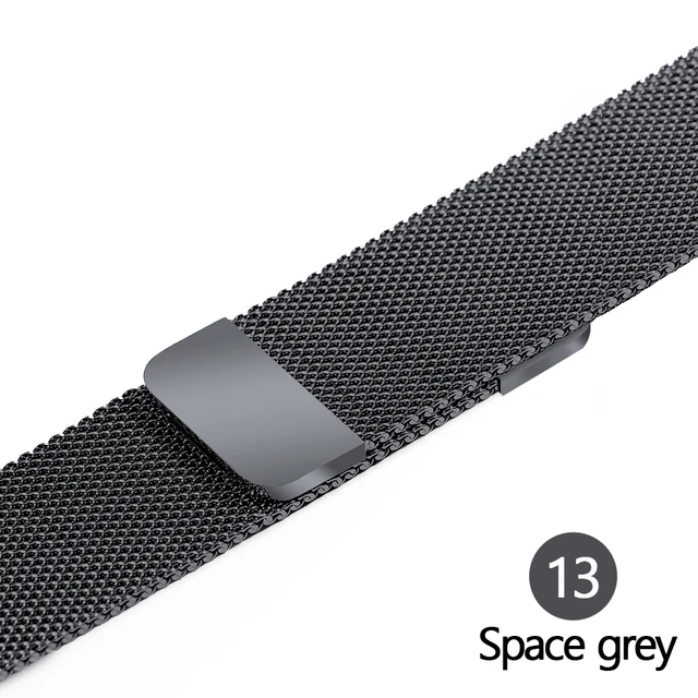 Stainless Steel Milanese Strap For Apple Watch 6 Se Band 44mm 40mm 42mm 38mm Smartwatch iWatch Series 345 Bracelet Magnetic Loop 13 Space grey