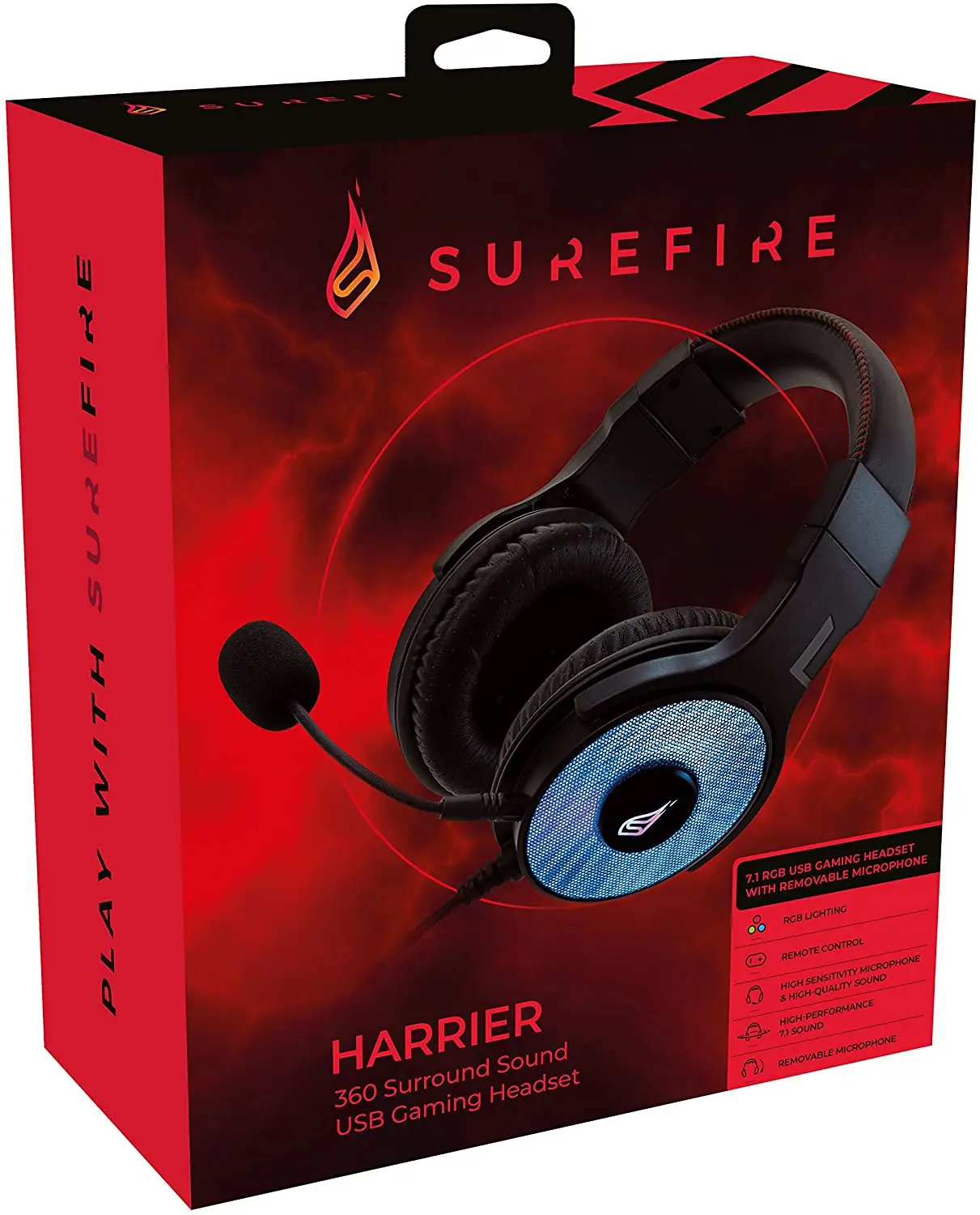 Playstation Xbox Surefire Harrier 360 Usb Gaming Led Gamer Ps4 & Ps5 Pc  Headset - Earphones & Headphones - AliExpress