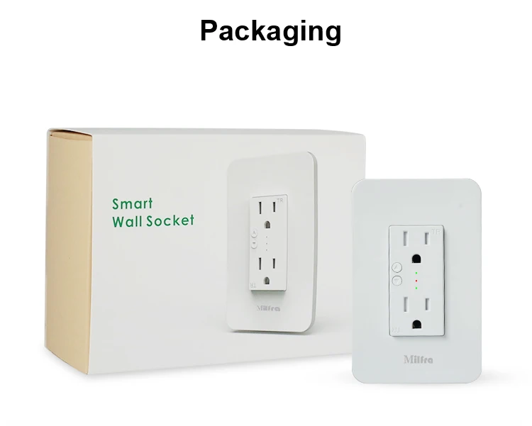 Milfra US Smart inWall Outlet Switch Timer Power Wifi Socket with