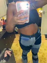 Liooil-pantalones vaqueros acampanados con cintura alta, ropa de calle con bolsillos, Sexy