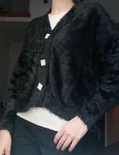 HELIAR Women Sweater Winter Buttoned Up Elegant Coat Women Velvet Jackets Casual Loose