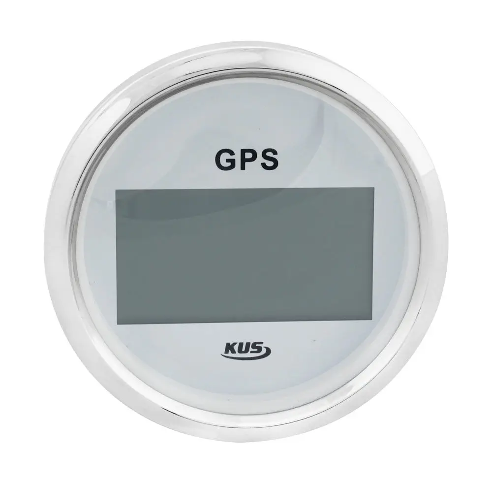 GPS-спидометр электронный, белый циферблат, нержавеющий ободок, выносная антенна, д. 85 мм JMV00260_KY08109 - изображение