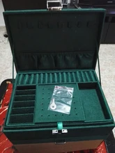 WE New-estuche de 3 capas con broche verde para mujer, organizador de joyería, anillo grande, collar, soporte de maquillaje, caja de joyería de terciopelo con cerradura