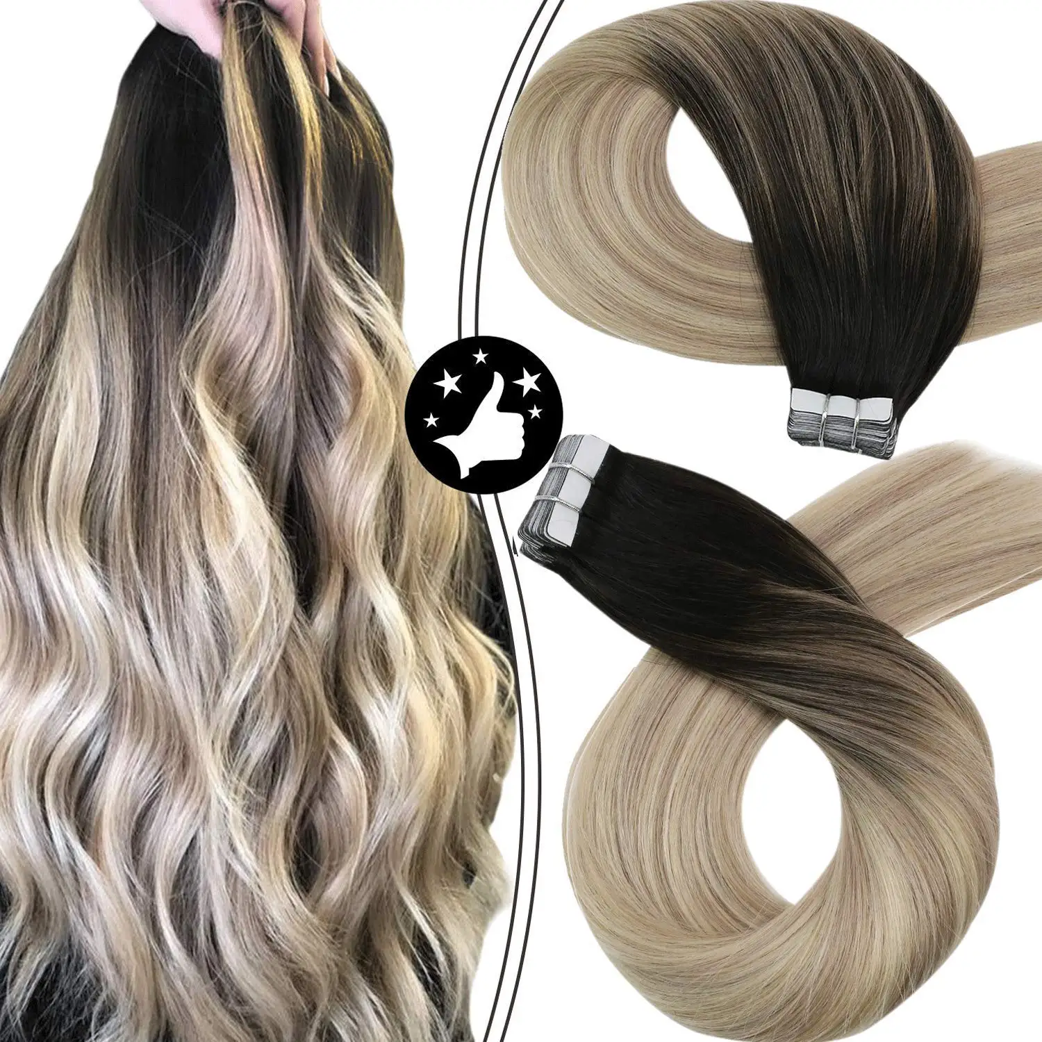 Closeout Tape Human-Hair-Extensions Seamless-Hair Balayage Hair-Machine Skin Weft Natural Straight 0LdJlY7YGGE