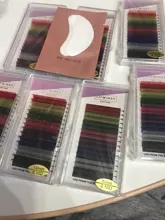 LIFMINRY-extensiones de pestañas suaves de visón, 8 colores, arco iris de color, 16 líneas Premium