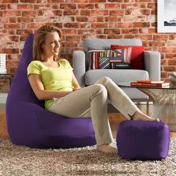 

ink craft Leatherette purple Combo Retro Classic Bean Bag Chair Cover Only