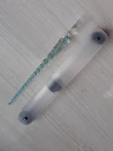 Uds paquete seguro de vidrio Vintage Dip inmersión sostenedor de la pluma firma de tinta plumas fuente de cristal hecho a mano Dip pluma fuente