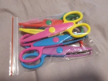 Tijeras de encaje de Metal y plástico para manualidades, para álbum de recortes, foto y colores, decoración de diario con 6 patrones, 6 uds.